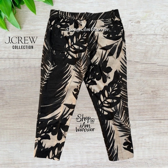 J.Crew Collection NWT palm leaf print cropped linen blend pants *shop@iamwarrior - Picture 4 of 10